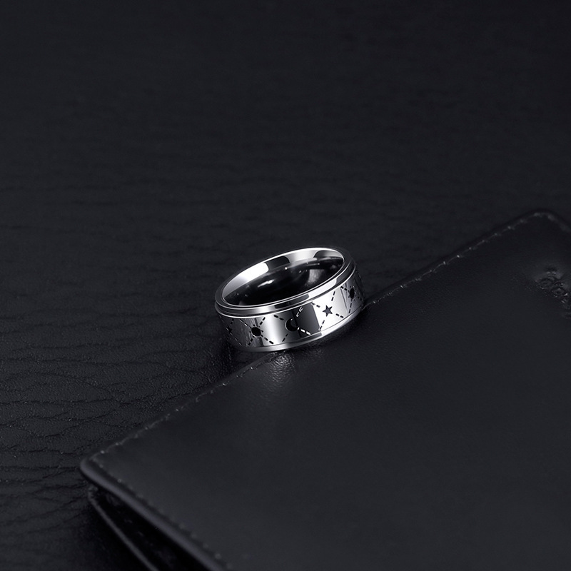 1pc rotating titanium stainless steel mens ring rotating mechanism star   modern minimalist style durable stainless steel index finger ring non tarnish   casual attire unique niche accessory for men ideal gift for special occasions Product details 4