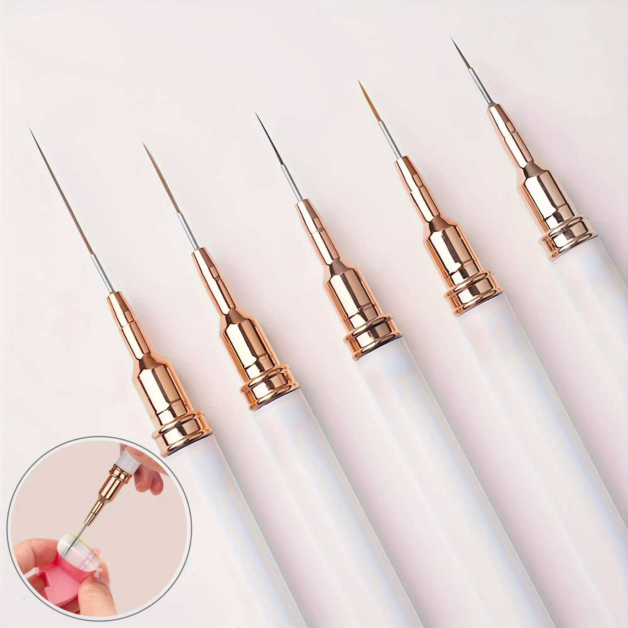 5 pack ultra fine precision nail art brushes   suitable for and salon use nylon bristles abs plastic handle ideal for french manicure and detailed nail art