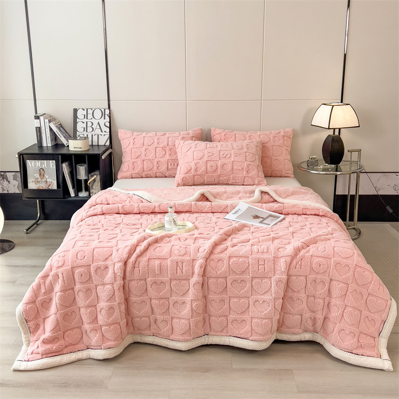 1pc contemporary thickened fleece knit blanket 250 300gsm polyester ultrasonic embossed machine washable     cover bedding office nap throw home decor for bedroom sofa outdoor camping back to school christmas new year Product details 0