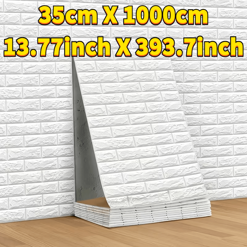 TEMU 1 Rotolo 3 /10 Adesivo Carta da con Motivo a 3D, Pannello Murale Autoadesivo in Schiuma, Design Texturizzato, Facile da Pulire e Installare,