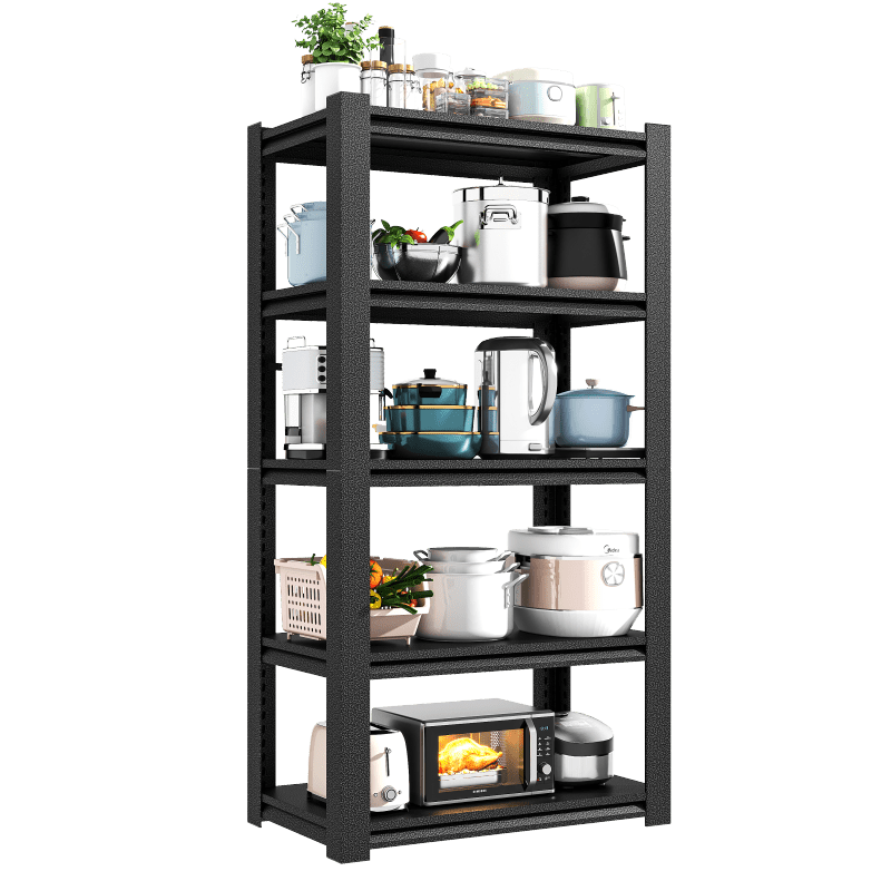 Scaffale Metallico A 5 Ripiani Regolabile - Portante 875kg, 40x90x180cm, Montaggio Senza Viti