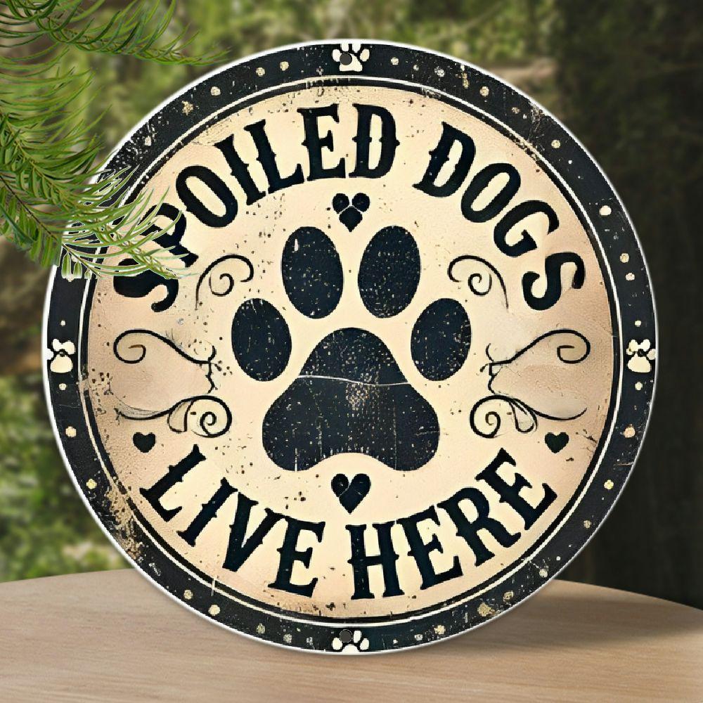 TEMU 2d Flat, Decorative Signs & Plaques - 1pc Pet Dog Themed Metal Sign, , 8×8 Inches, Suitable For Dog Lovers And Pet-themed Home Decor, Halloween