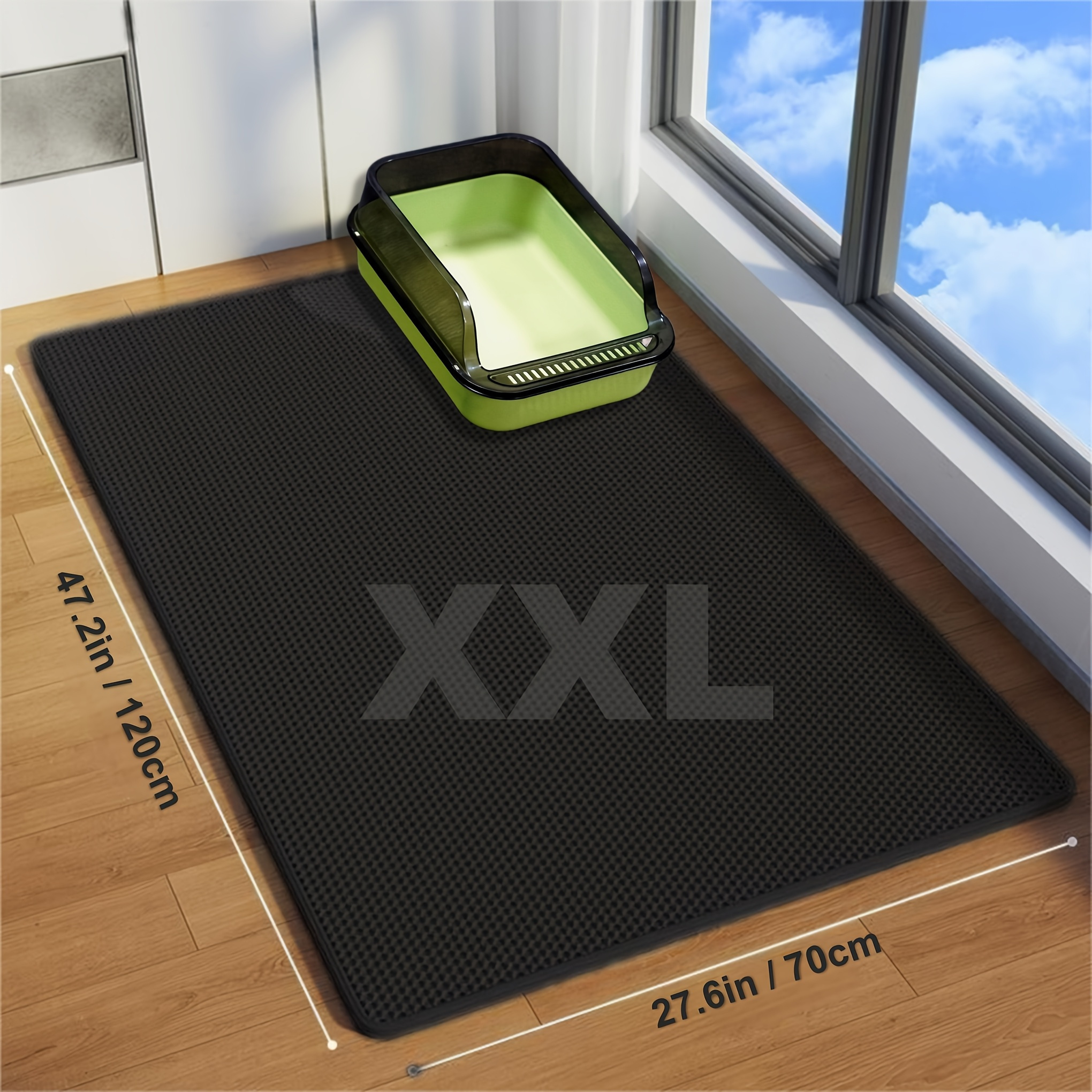 prevents cat litter from spilling non slip washable odor resistant easy to   for cat litter box and pet   protector washable cat mat durable cat mat 3 sizes