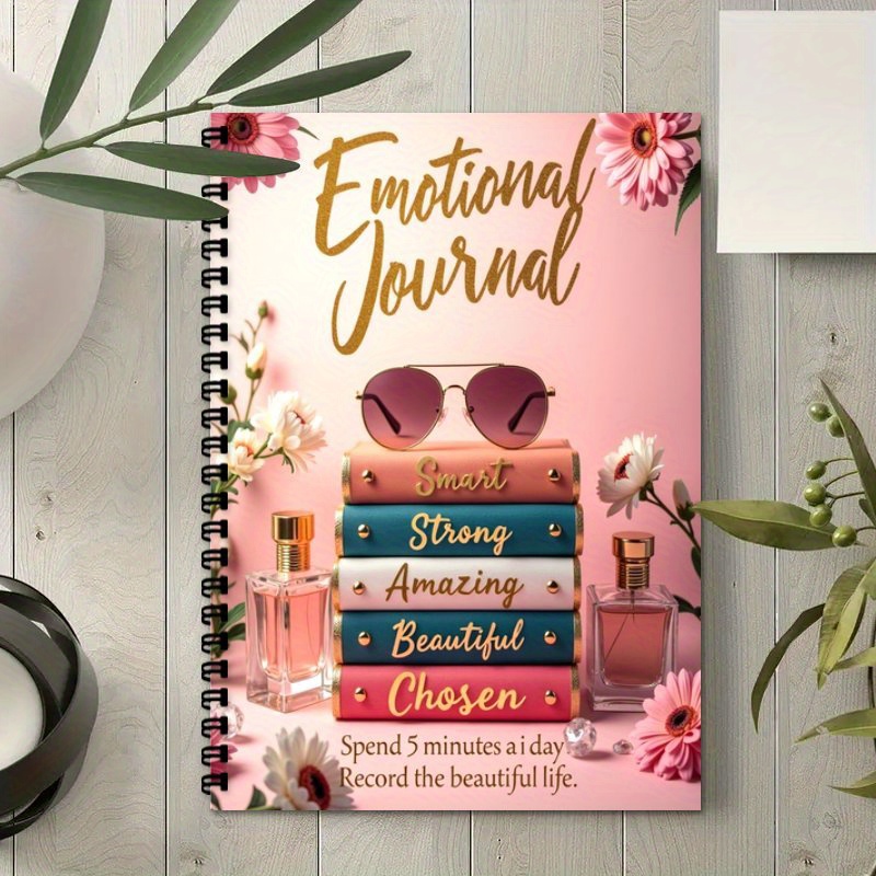 TEMU 1pc A5 Spiral Bound Self-care & Planning Diary - With Inspirational Quotes, 5-minute Daily Gratitude & Positivity Journal, Gift For Birthdays,
