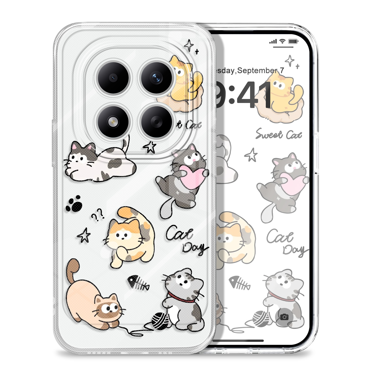 TEMU Custodia per Telefono: Custodia Divertente con Gatto per Redmi Note 15 Pro Plus 4G 5G, Cover Morbida in TPU