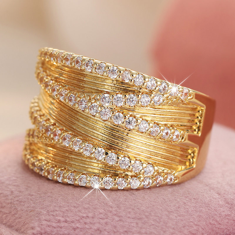 Ladies' Light Luxury Inlaid Multi-Layer Ring