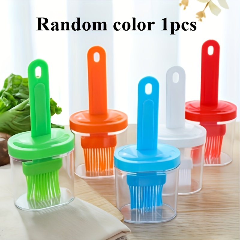TEMU 2pcs Set (oil Bottle And Brush) - Bbq Basting Brush, Random Color - High-temperature Resistant Kitchen Cooking Brush For Pancakes, Home Baking,