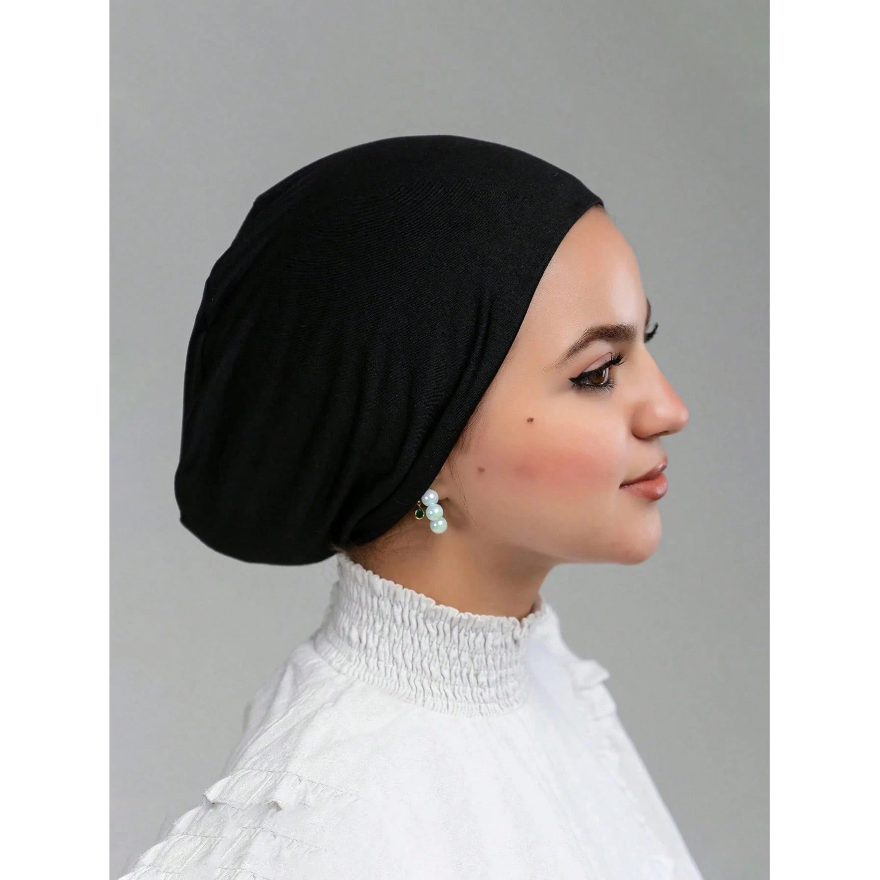 1pc Muslim Women's Daily Double-Layer Flat Top Base Cap for Prayer, Easy to Wear and Non-Slip, Suitable for Casual Daily Wear