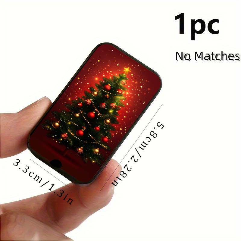 TEMU 1pc Christmas Atmosphere Matchbox With Christmas Tree Pattern, Christmas, Christmas Tree, Santa Claus, Creative , Match Holder, Matchbox Set,