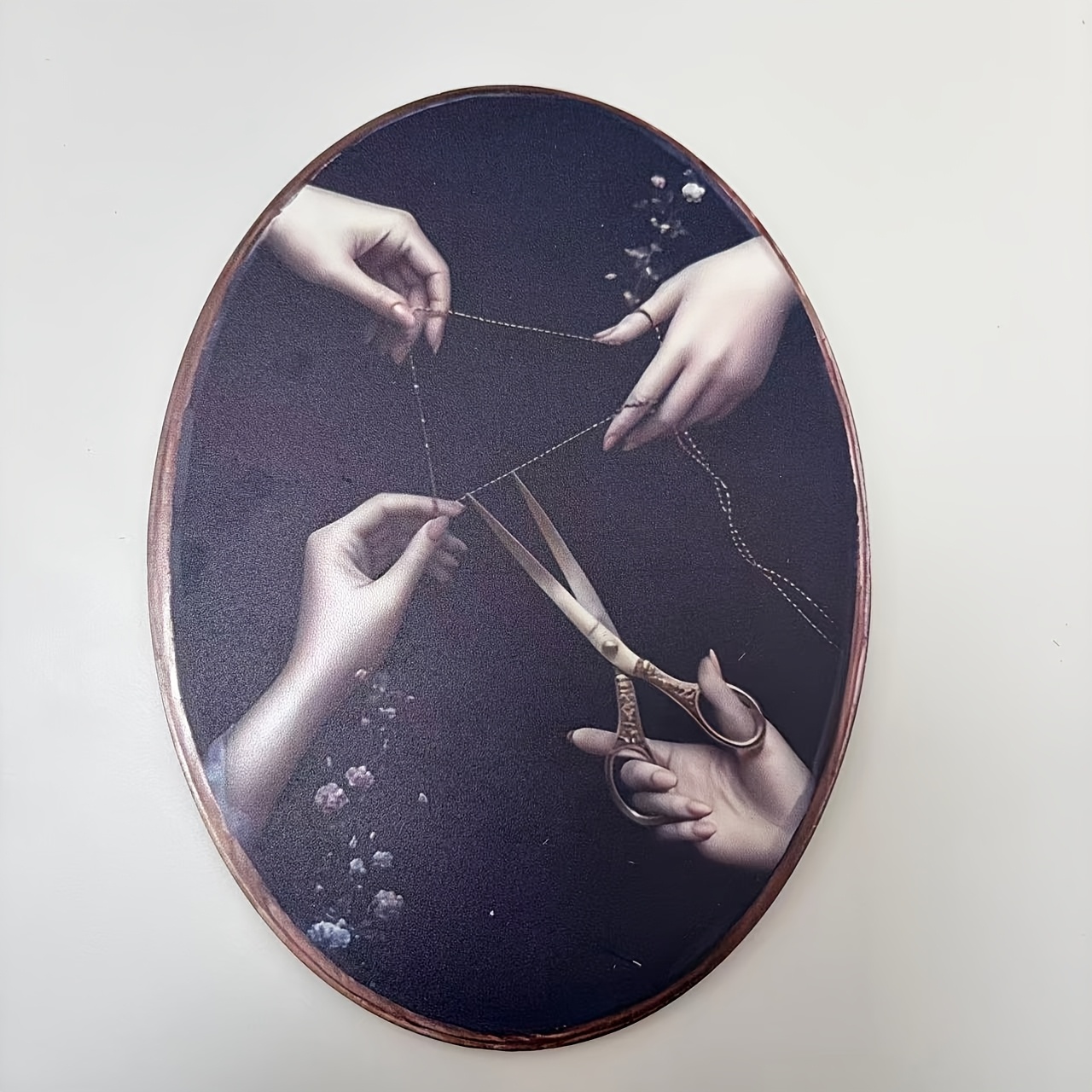 TEMU 2d Flat, Thread Of Life Wooden Decoration, Mysterious 3 Goddesses, Vintage Style Wooden Plaque, Gothic Atmosphere Wall Decor, Elegant Greek