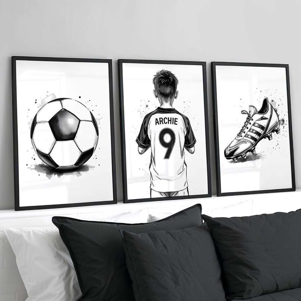 TEMU 2d Flat, Soccer Event 2026, Wood Frame Custom Poster, Personalized 2d Flat 3pcs Set Customizable Canvas Poster - Custom Soccer Wall Art Poster,