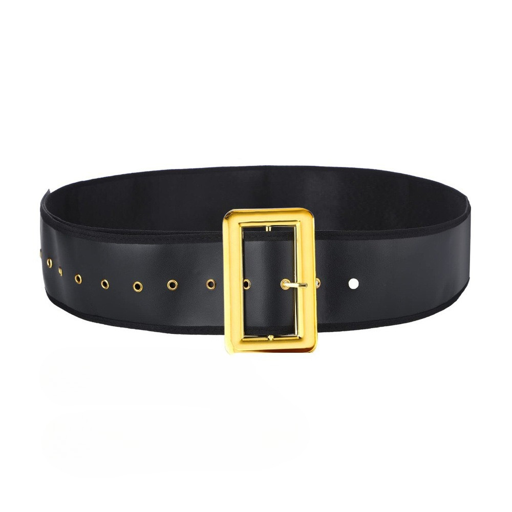 TEMU Men'-wide Santa Belt Golden Christmas Accessory Extra Wide Thickened Santa Grandpa Belt, Without Battery