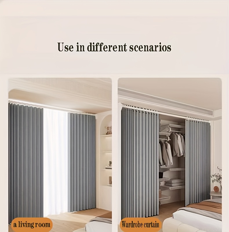 A Foldable Beige Stylish Large-sized Partition Door Curtain, Warm for All Seasons, Fashionable and Beautiful for Home Decoration, and Easy to Store.