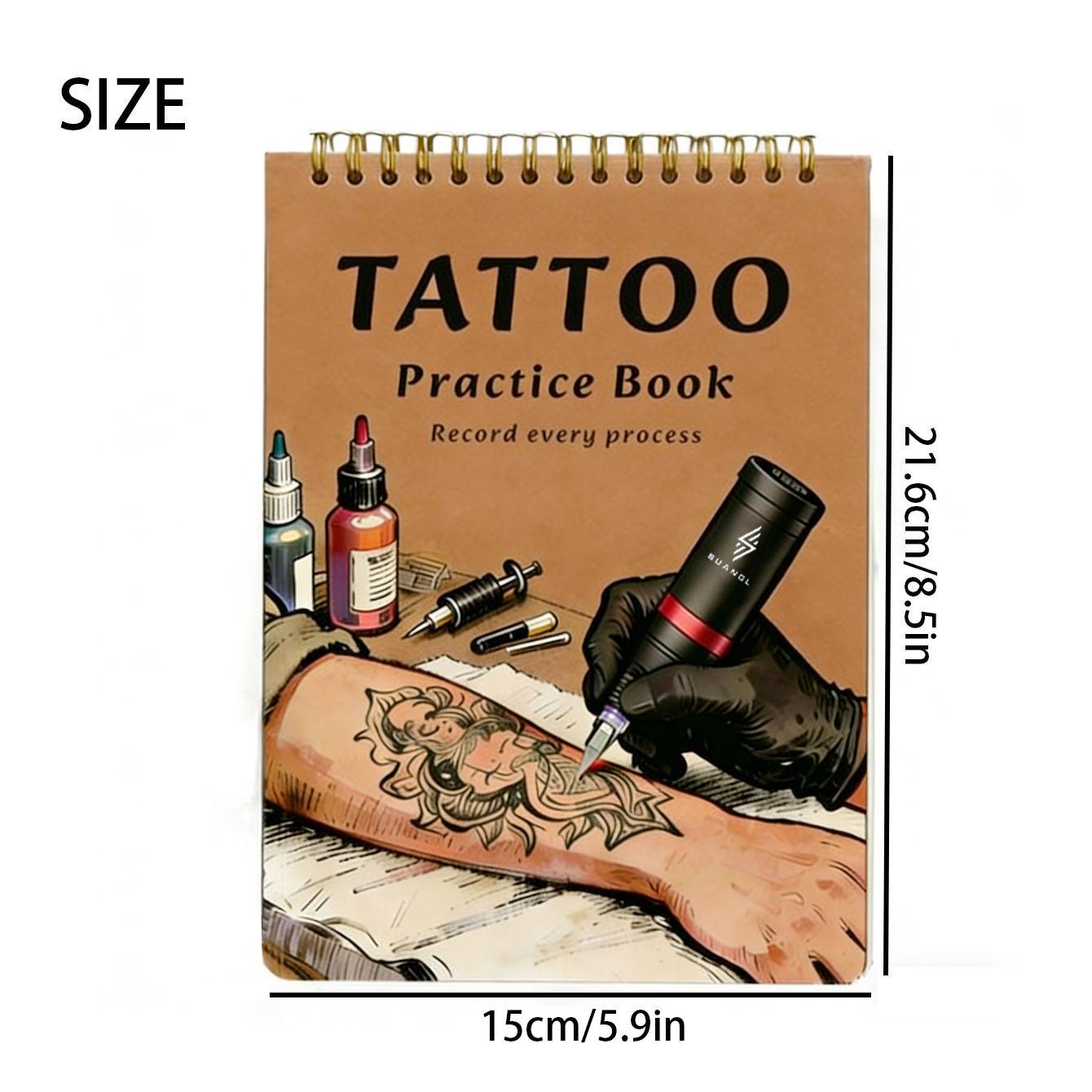 E-shop Tattoo Übung Haut Tagebuch Buch, 10 Blätter pro Buch, 1mm Tattoo Fake Haut Buch Tattoo Set, Tattoo Übungs Haut für Anfänger, Doppelseitige Fake
