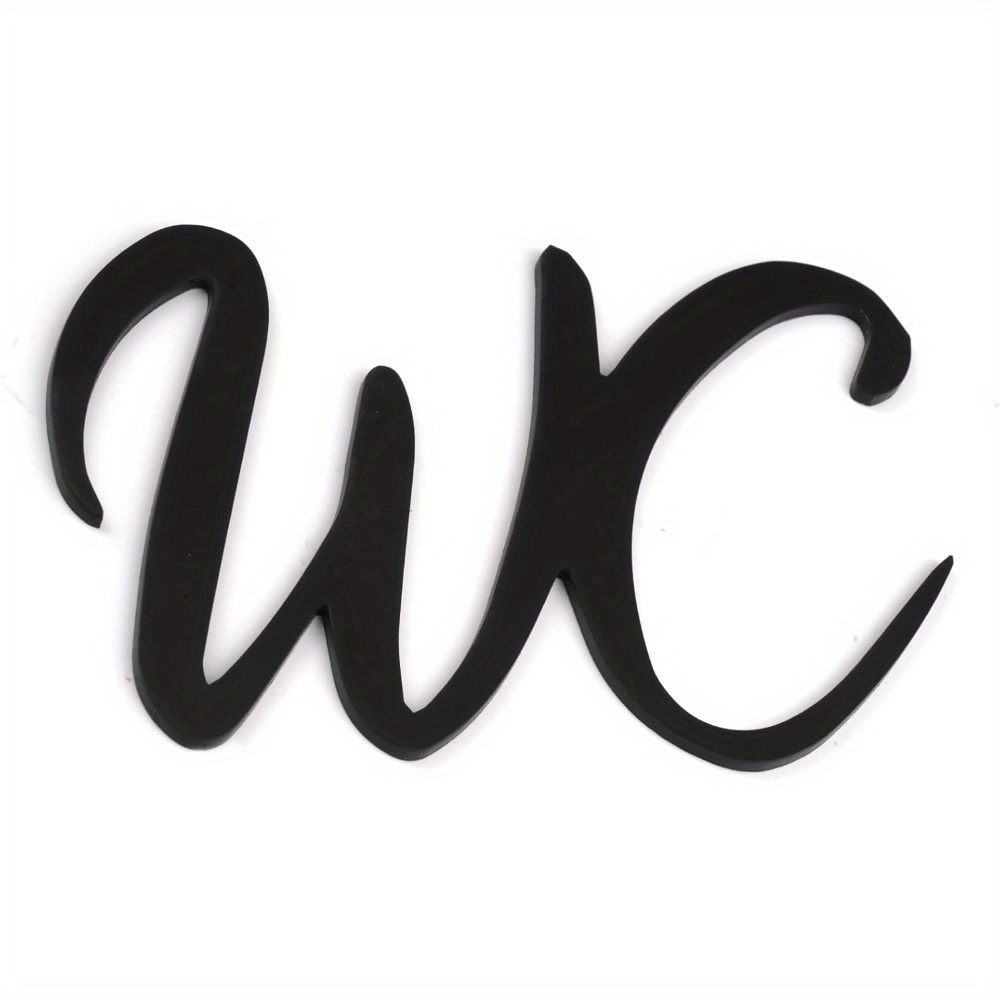 1pc "was" Black Acrylic Self-adhesive Toilet Sign For Bathroom Door - , Wall-mounted, With Distinct Outline, Restroom Door Sign|modern Bathroom Decor|clear Visibility, Bathroom Decor And Accessories