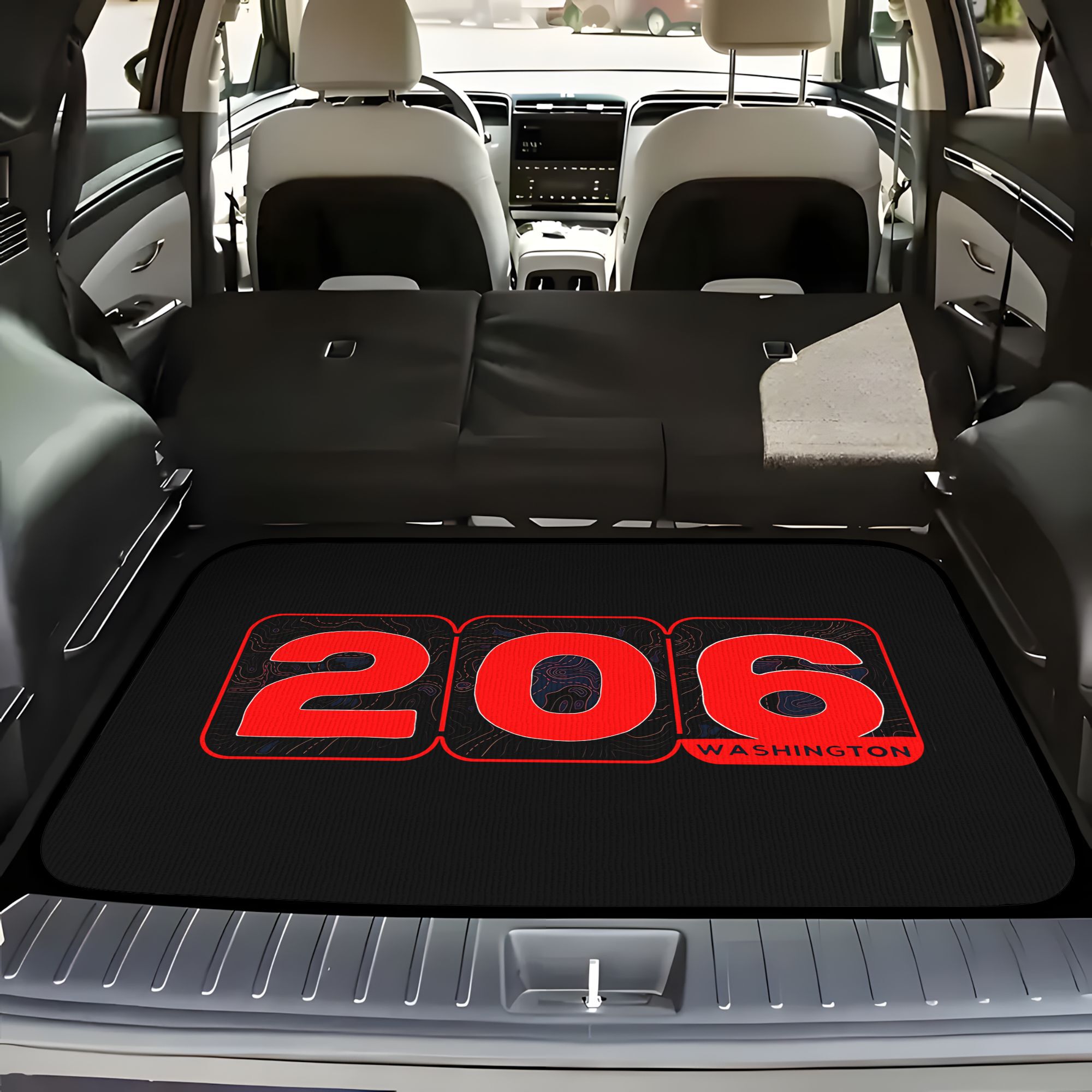 TEMU 1pc - Tapis de coffre de voiture 206 - tendance avec motif "206 ", fabriqué en matériau durable, adapté à la plupart des voitures, idéal pour le
