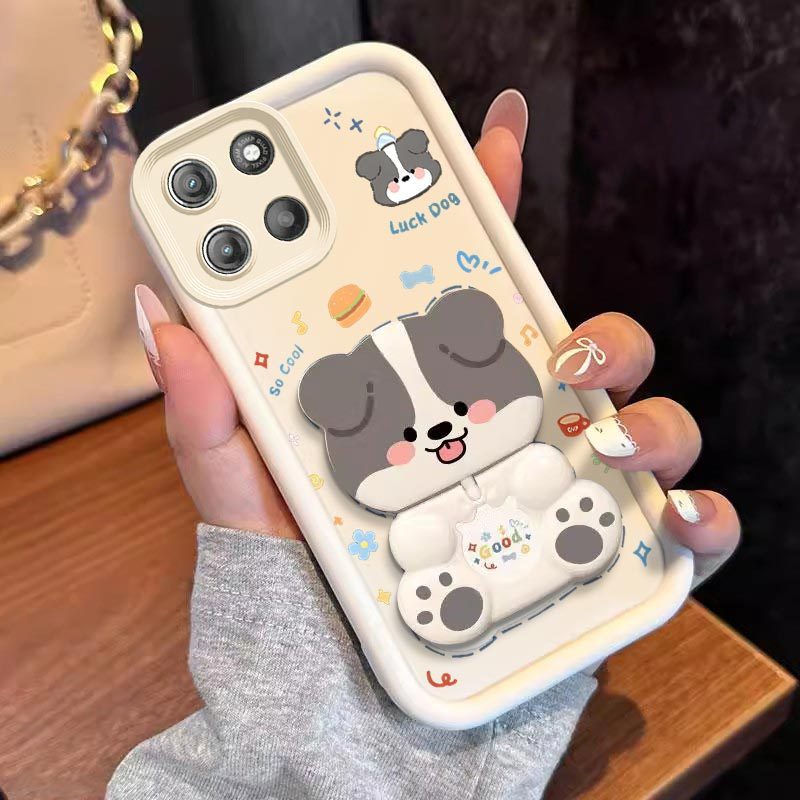 TEMU Phone Case: G15phone Cases With A Rotating Dog Standpattern Comfortable Feel Case For Moto G15 With Elegant Features Suitable For Fashion