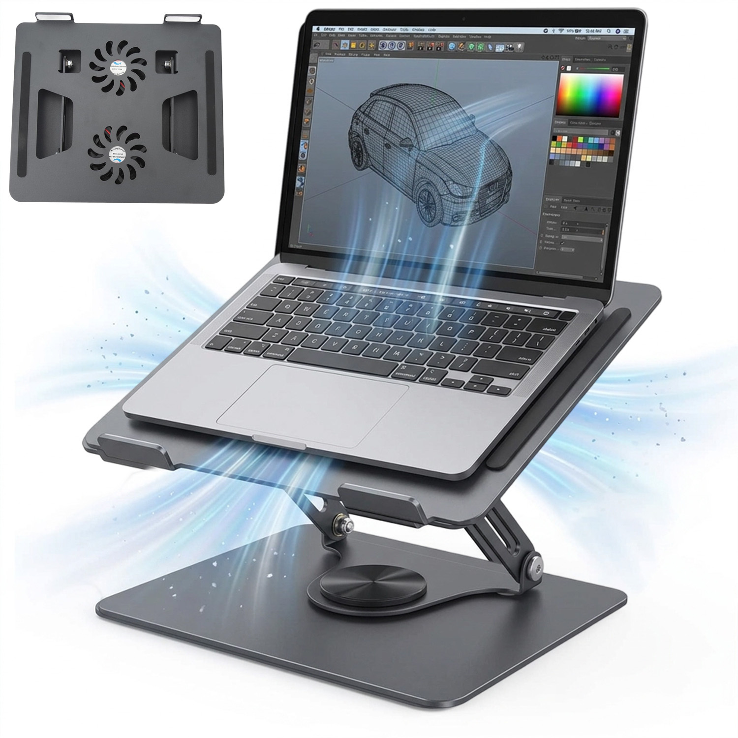 360° Rotating Hollow Laptop Support Made Of Aluminum Alloy, Ergonomic Notebook Stand