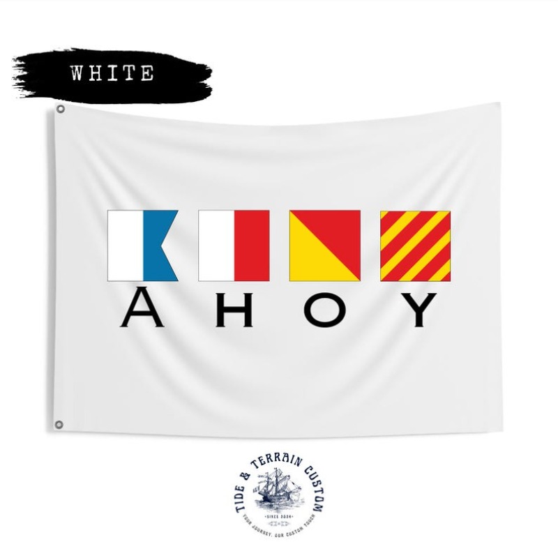 Custom Boat Name Flag with Nautical Signal Flags