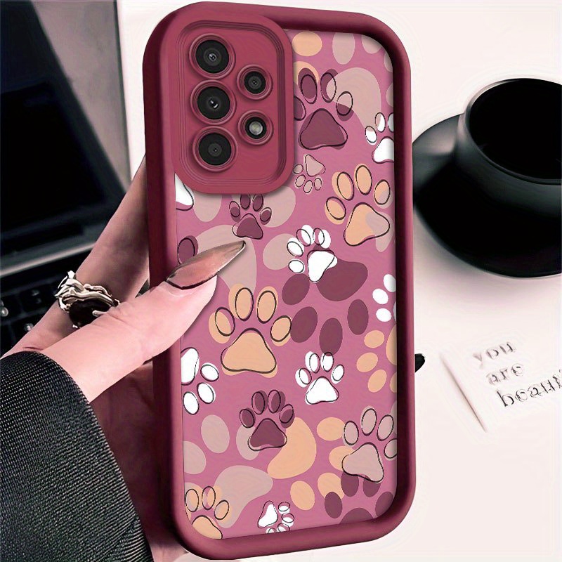 TEMU Phone Case - Cute Cat Paw Spring Festival Fashion Pattern Phone Case For Galaxy A01/a02s/a03/a03s/a05/a10s/a11/a12/a13/a14 5g/a15
