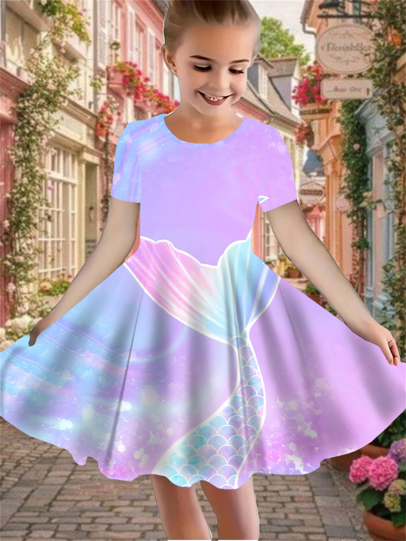 mermaid dress for birthday Girls Birthday Ball Gown Mermaid Dresses Girls Party Evening Dresses main image 1