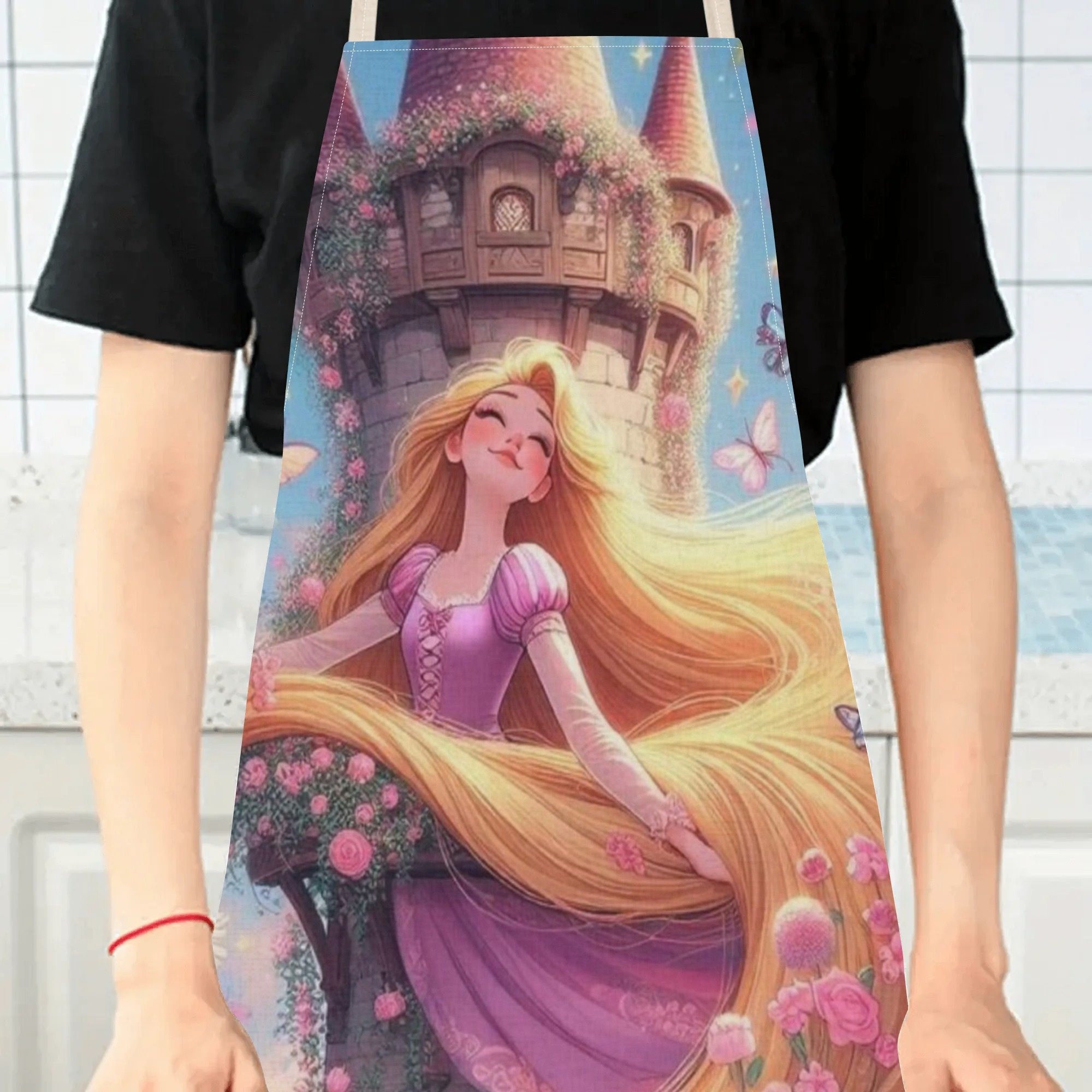 disney   waterproof apron - vibrant cartoon print,   polyester, ideal for home, hotels, restaurants, and more details 3