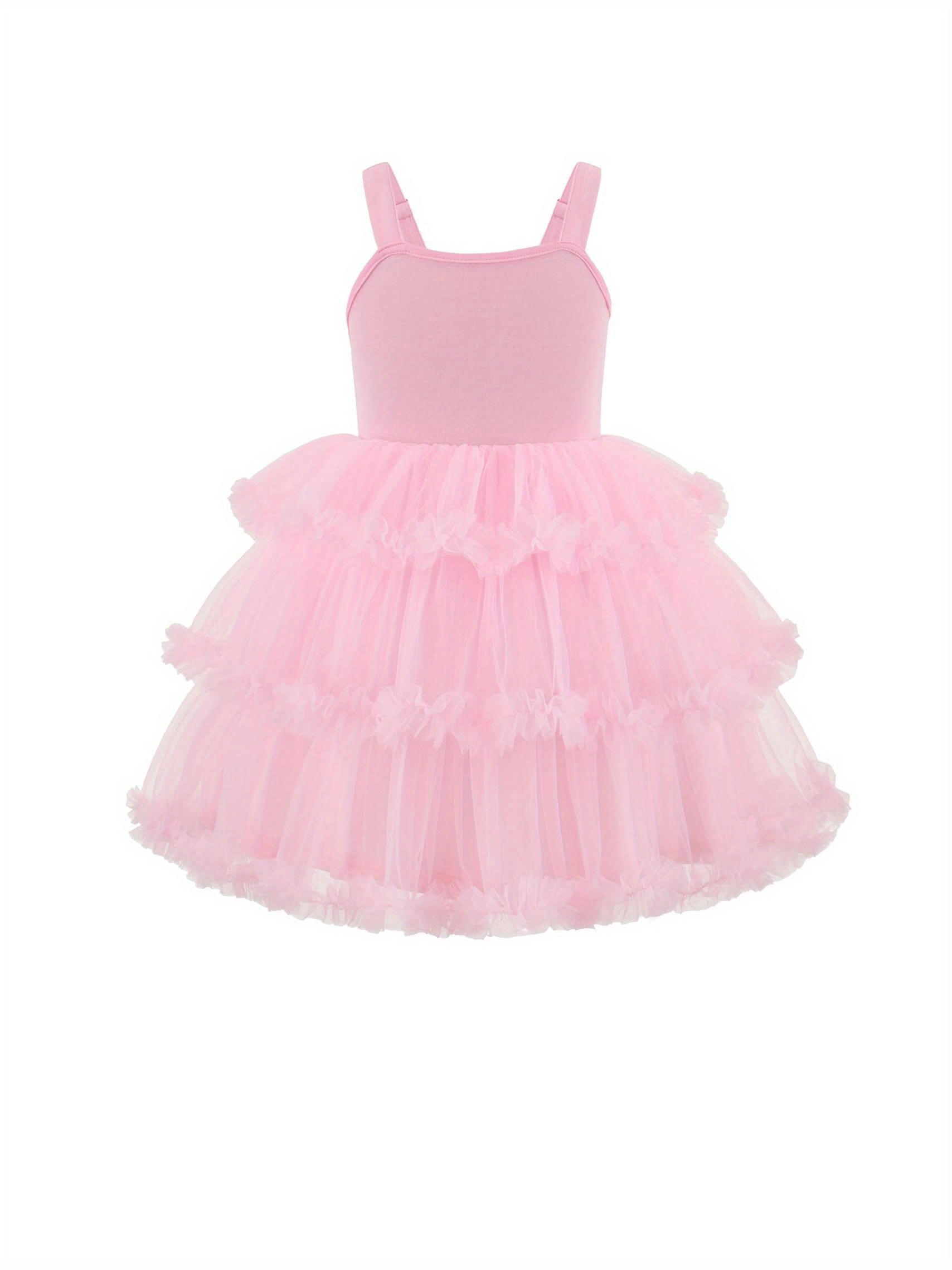 toddler girls tulle dress tiered ruffle fluffy spaghetti - Temu