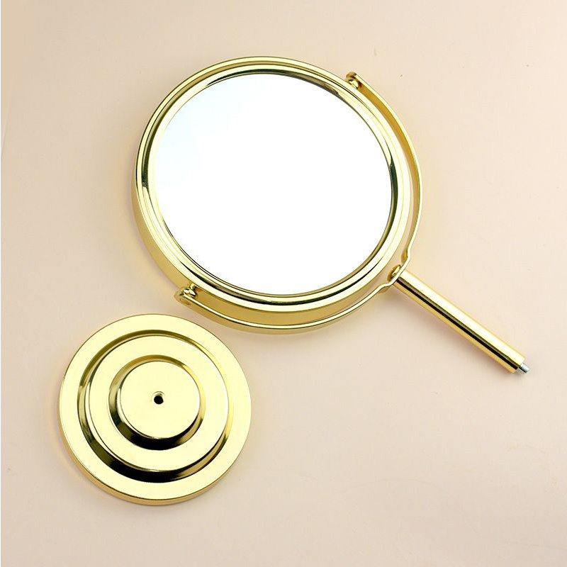 High Clarity Round Desktop Vanity Mirror with HD Patterned Back