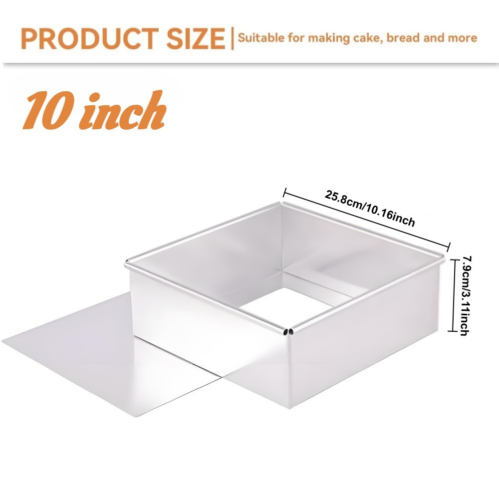 10 inch extra large non stick square cake pan aluminum steel