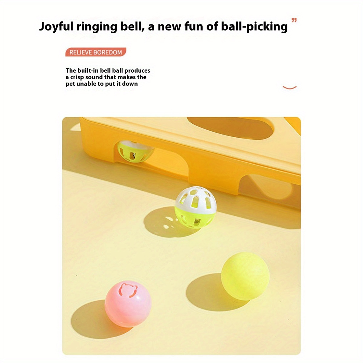 2-in-1 Cat Feather Toy with Rolling Balls