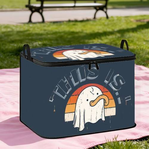 single themed storage box with retro sunset smooth polypropylene suitable for room playroom for crafts personal items motif decorative box