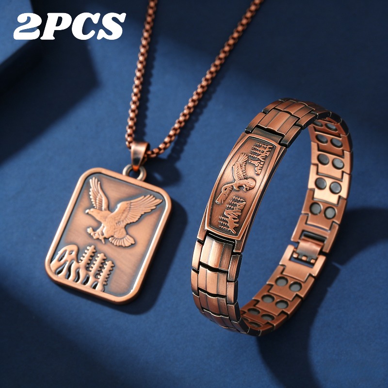 TEMU A Set Adjustable Magnetic Copper Bracelets, Ideal Couple Matching Bracelets, Perfect Gift For Father's Day , Great Gift For Lovers