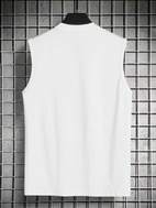 mens stylish basic casual versatile sleeveless print knit tank top for outdoor sports