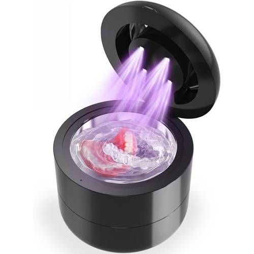 ultrasonic retainer cleaner 45khz retainer cleaner ultrasonic machine dentures night guard mouth guard denture cleaner aligner braces jewelry 2 with 180ml large capacity