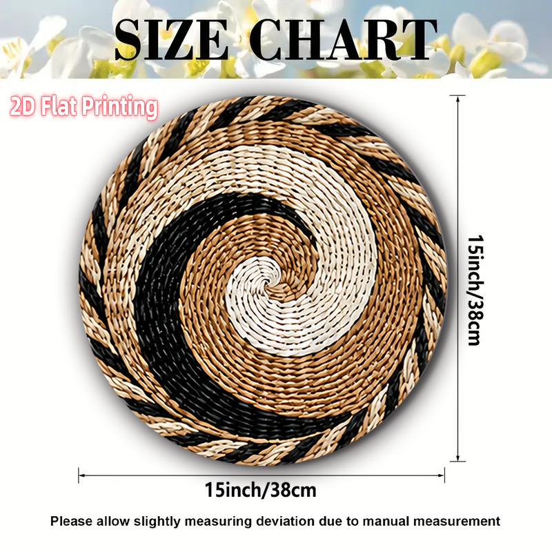 TEMU Lot de 4 sets de table ronds antidérapants et résistants à la chaleur, spirale, pour restaurants et - 15x15 pouces, en polyester lavable en