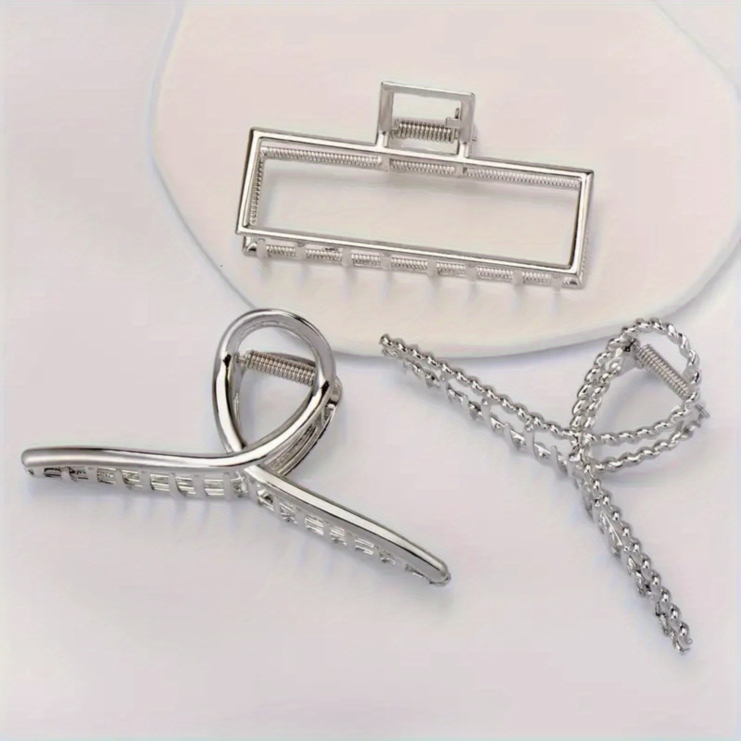 

3pcs Metal Large Hair Claw Clips For Heavy Hair, Non-slip Hair Catch Barrette Jaw Clamp, Claw Barrettes For Long Hair, Fashion Hair Styling Accessories For Women