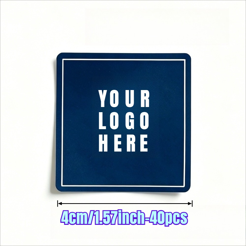 TEMU Personalized Customization 40/80/120pcs, 3/4/4.5/5/6/7/8/9cm Square Labels - Supports Customization And Personalized Logo Printing. Suitable For