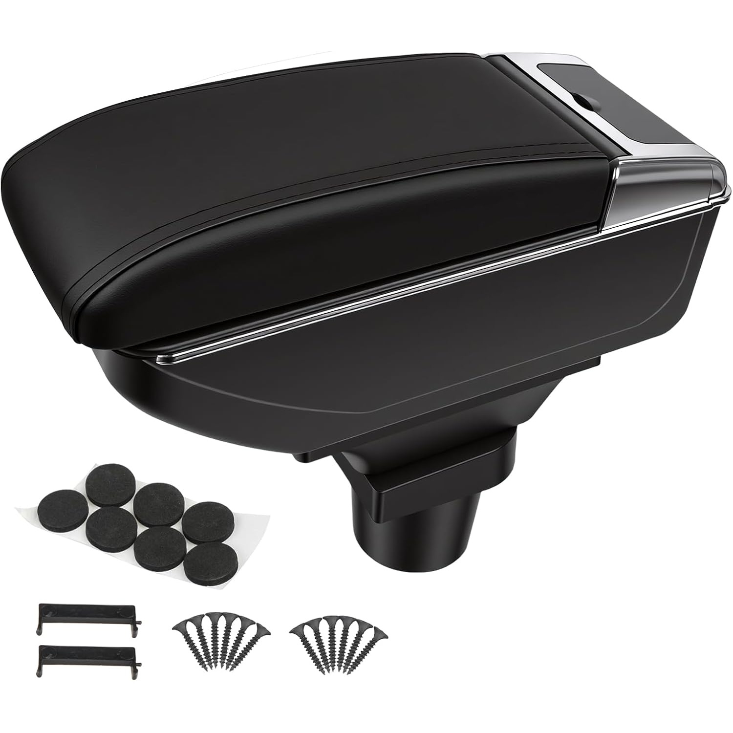 TEMU Car Center Console Armrest Box For 2006-2011, Black Double-layer Storage Organizer With Cup Holder Interior Accessories