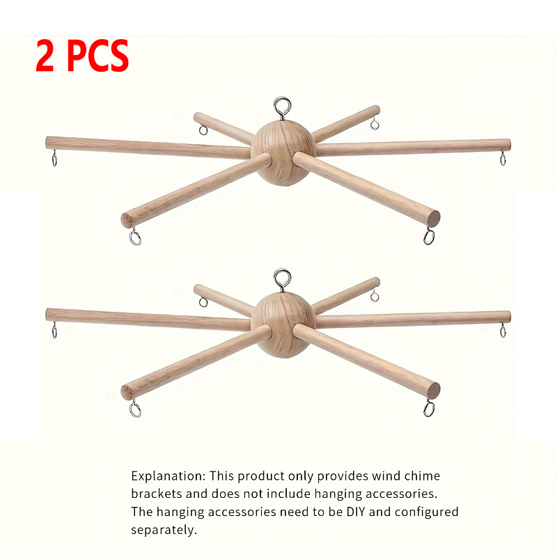 TEMU Ensemble de 2 carillons éoliens en bois avec fonction rotative - Conçus dans un style vintage, ne nécessitent pas d'électricité, faciles à