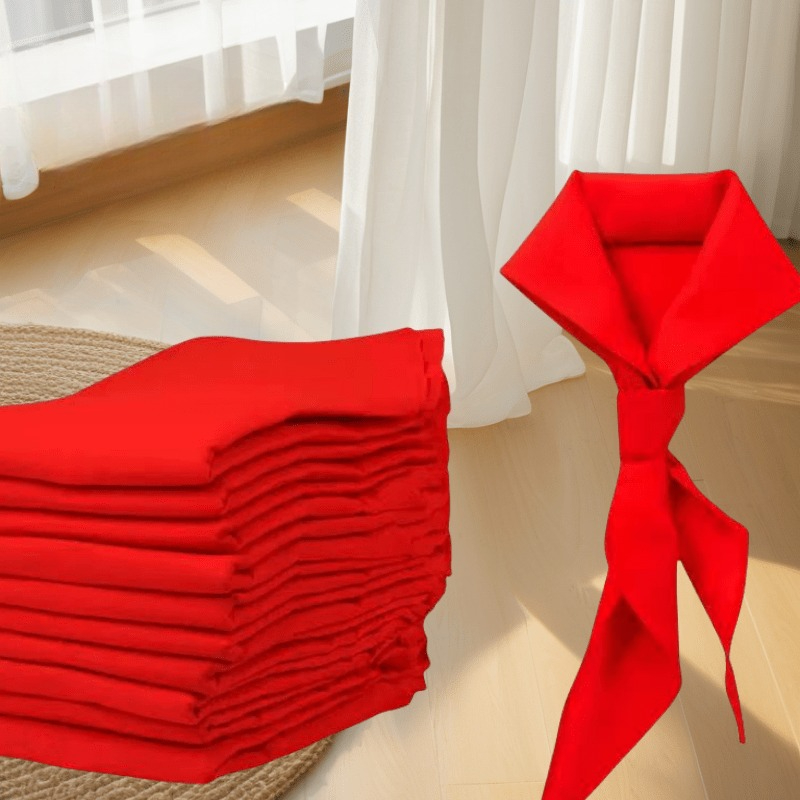 TEMU Lot de 10 foulards triangulaires rouges Pioneer de 1,2 mètre / 47,24 pouces pour femmes, parfaits pour de scène et les activités de , respirants