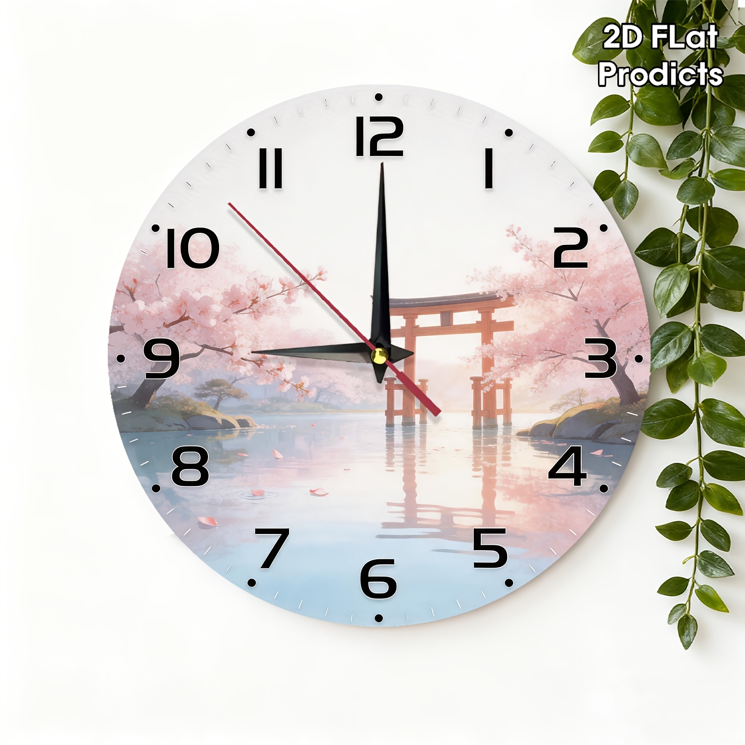 japanese cherry   torii wall clock modern minimalist sweep clock torii design suitable for bedroom living room kitchen ideal gift for japanese themed spaces 2d  