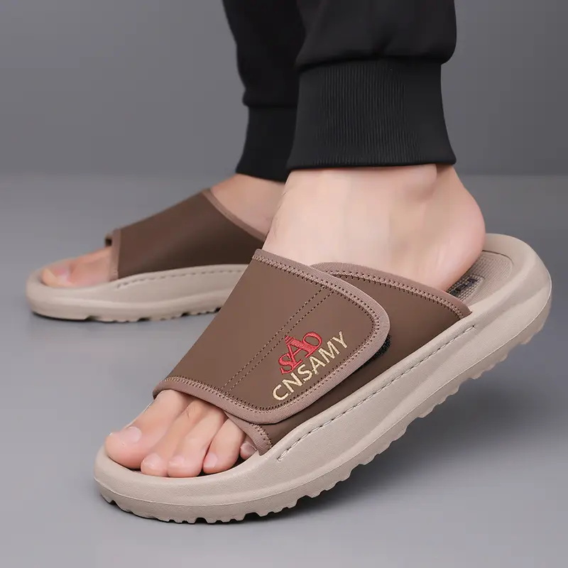 mens home bathroom slippers 2025 new lightweight quick dry mens sandals fashion open toe slides for indoor outdoor beach and casual wear sole non slip solid color round toe stylish anti skid flip flops comfortable thick soled summer durable eva material unisex design everyday use car friendly slip resistant house slippers 2pcs set 1pc shoe 1pc bag Product details 6