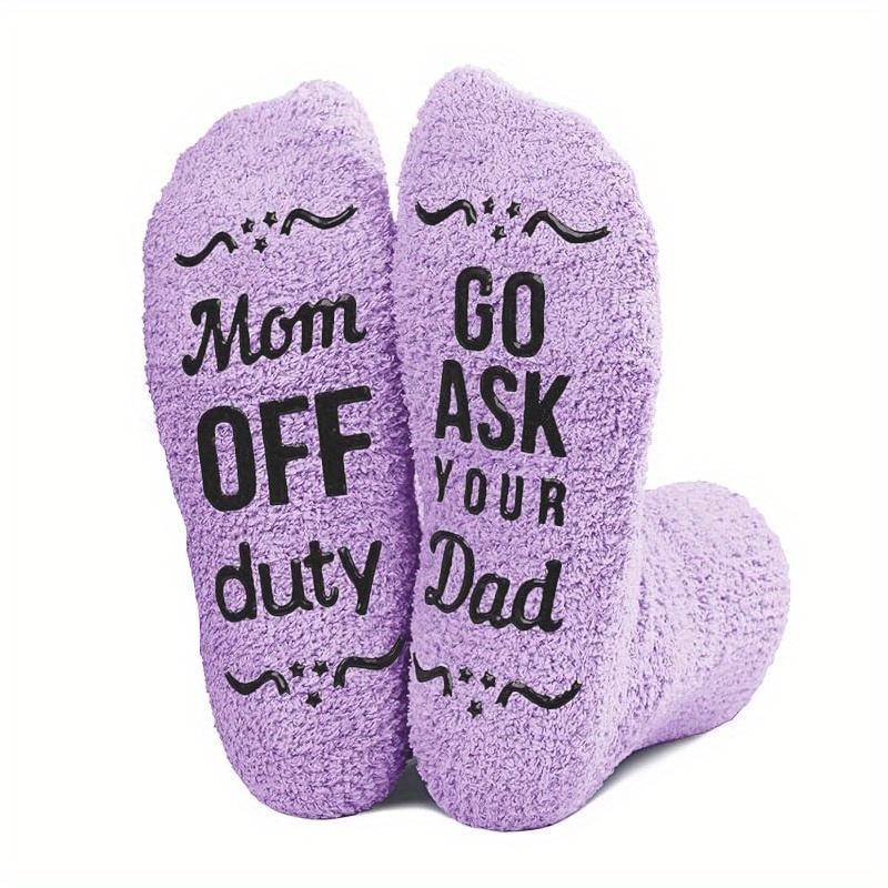 mom   go ask   purple socks   washable perfect gift for mothers day christmas birthday daughters gift   socks soft socks 0