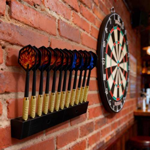 holder for 12 steel tip with screws wall mounted rack for indoor and outdoor settings ideal for living rooms bedrooms and bars accessory for dartboards games scoring