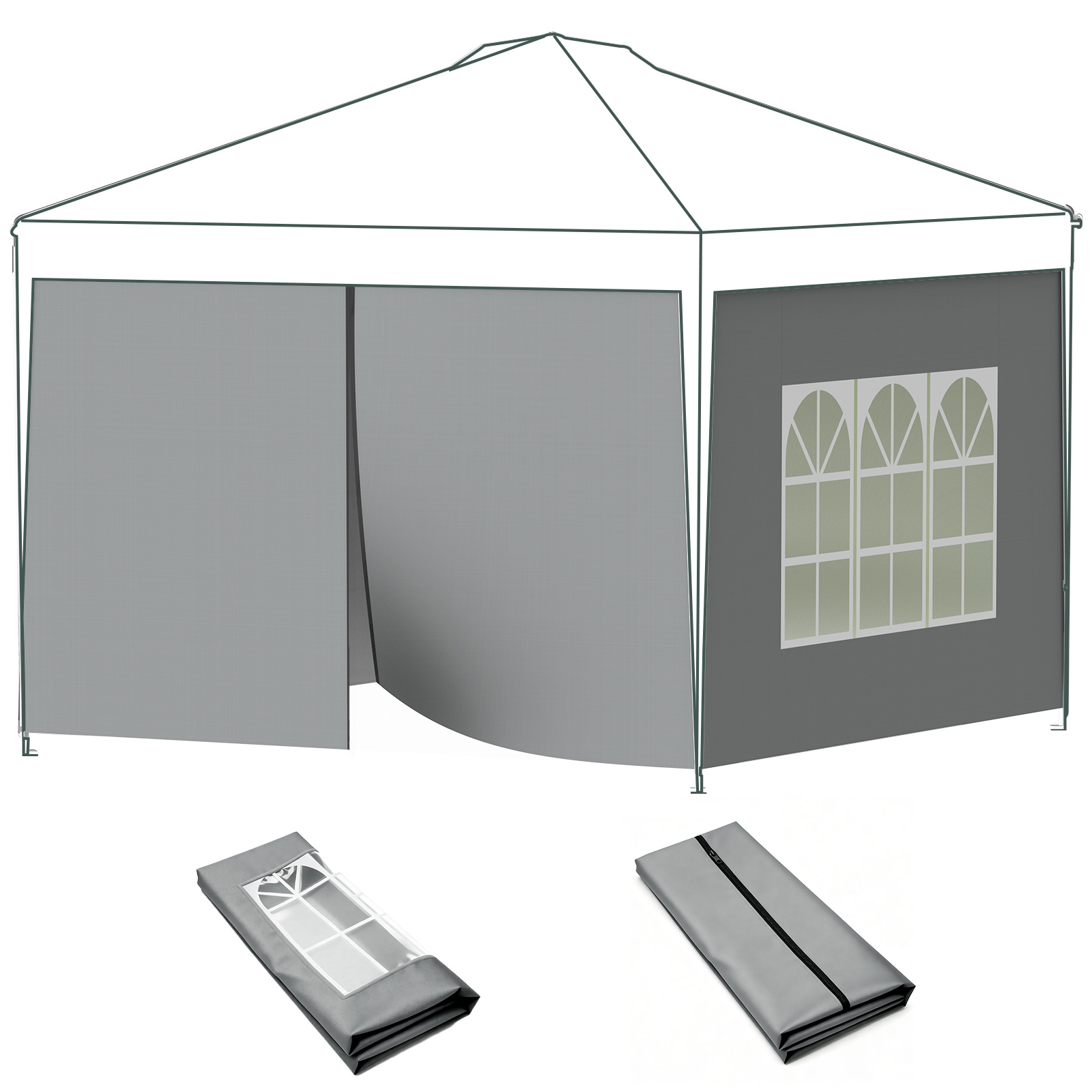 3x3 M Gazebo Cover With Window And Zip, Gazebo Not Included, Easy To Assemble