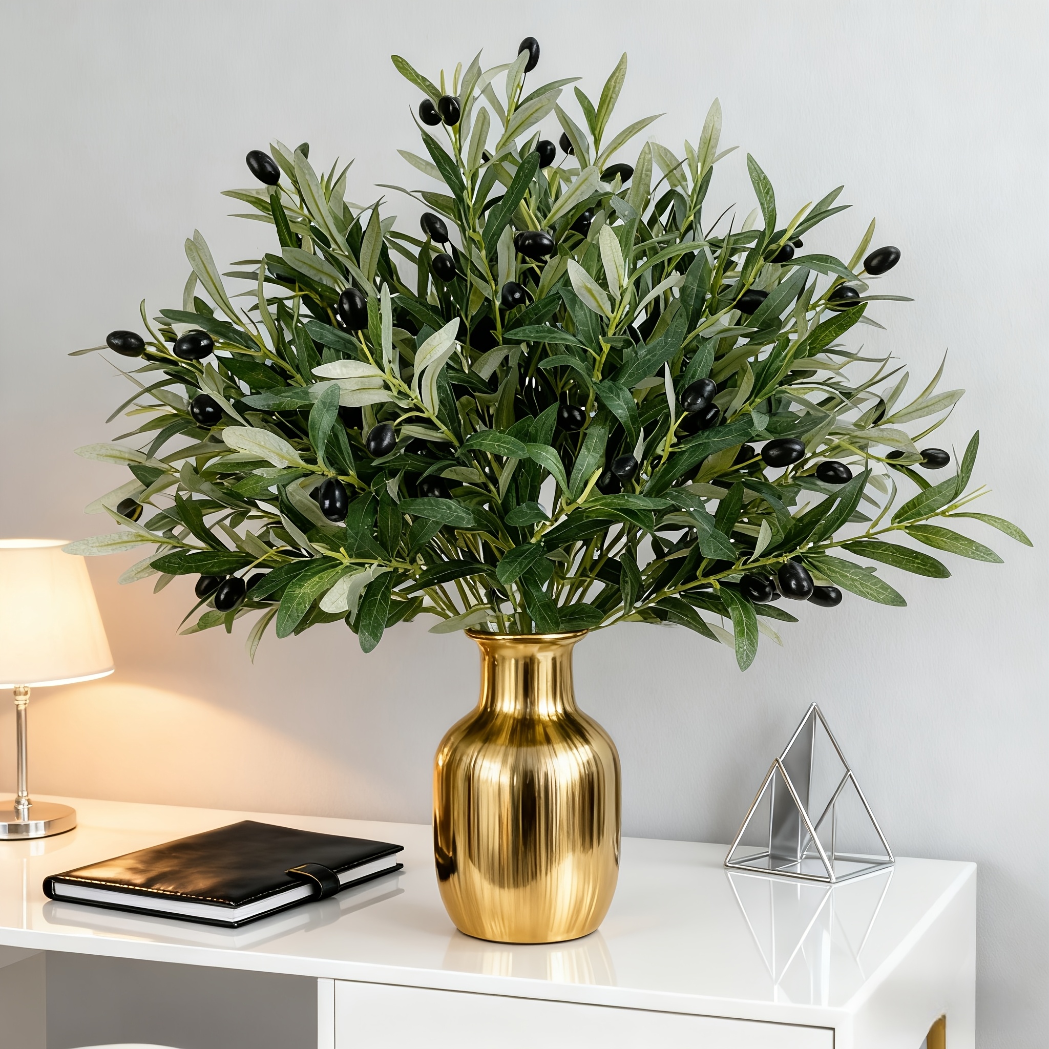Image of 10/20pcs Artificial Olive Branches | Lifelike Plastic Olive Berries, Tabletop Decoration For Home, Office, Weddings, Anniversaries, Gardens, Parties, And Holiday Displays - No Container Included