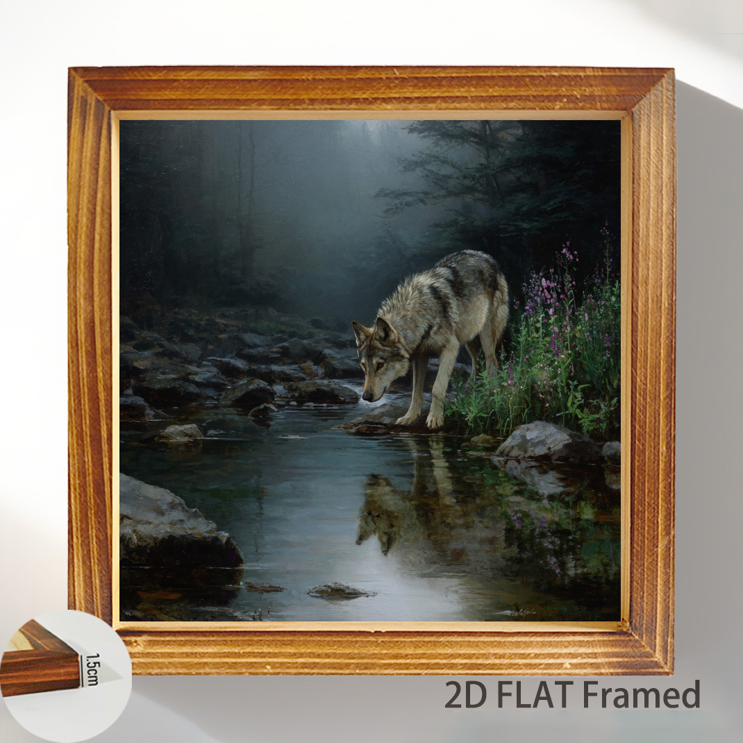 TEMU 2d Flat Frame 8x8 Inch | Framed Animal Decor For Home And Bathroom, Style