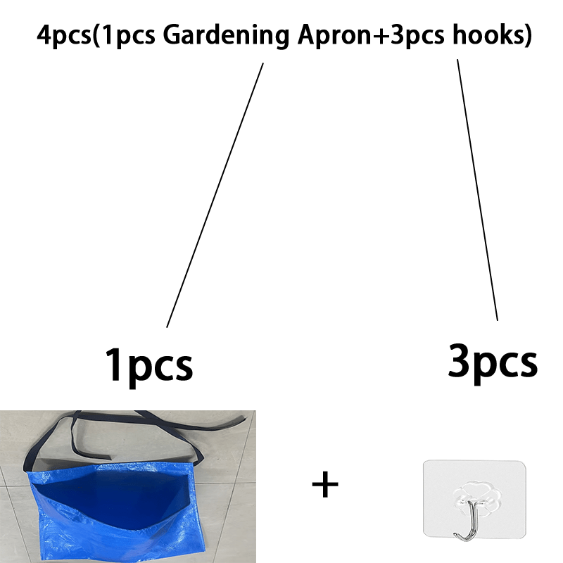 TEMU 4pcs (1pc Large-capacity Gardening Apron And 3pcs Hooks) With Easy-to-, Suitable For Professional And Home Gardeners And - Ideal For Planting,