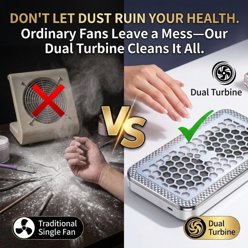 Dual-Turbine High-Efficiency Nail Vacuum