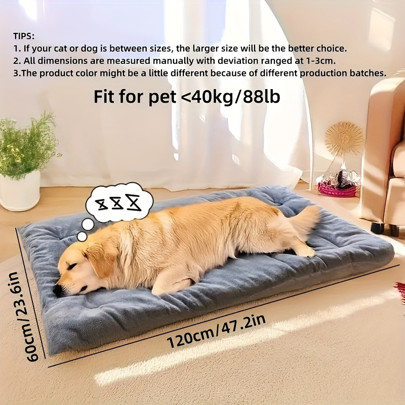 extra large plush dog bed sofa ultra soft 8 grid thick polyester pet sofa with non slip bottom light grey white trim suitable for all sizes of cats and dogs comfortable rectangular sofa for small to large dogs and cats light grey with white border sofa bed Product details 0